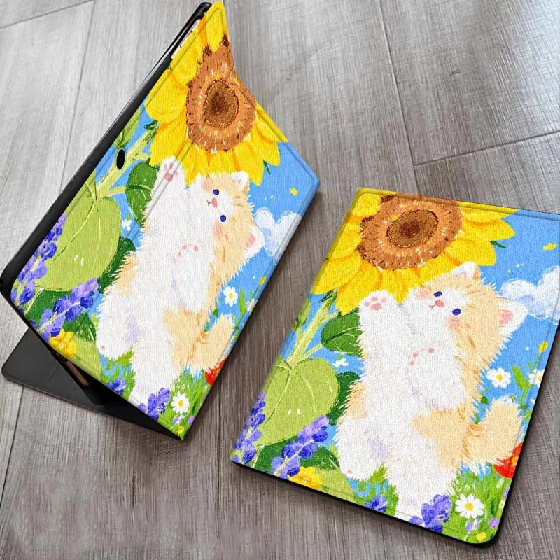 

Cute Cat Illustration PatternFor OPPO Realme Pad 3 11 2 4 Pro Air Neo SE X 11 11.61 11.4 12.1 13.2 Inch Tablet Case