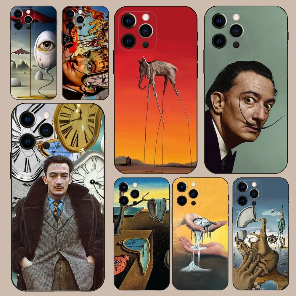 S-Salvador D-Dali Art Phone Case For iPhone 16,15,14,13,12,11,Pro,X,XS,Max,XR,Plus,Mini Soft Black Cover