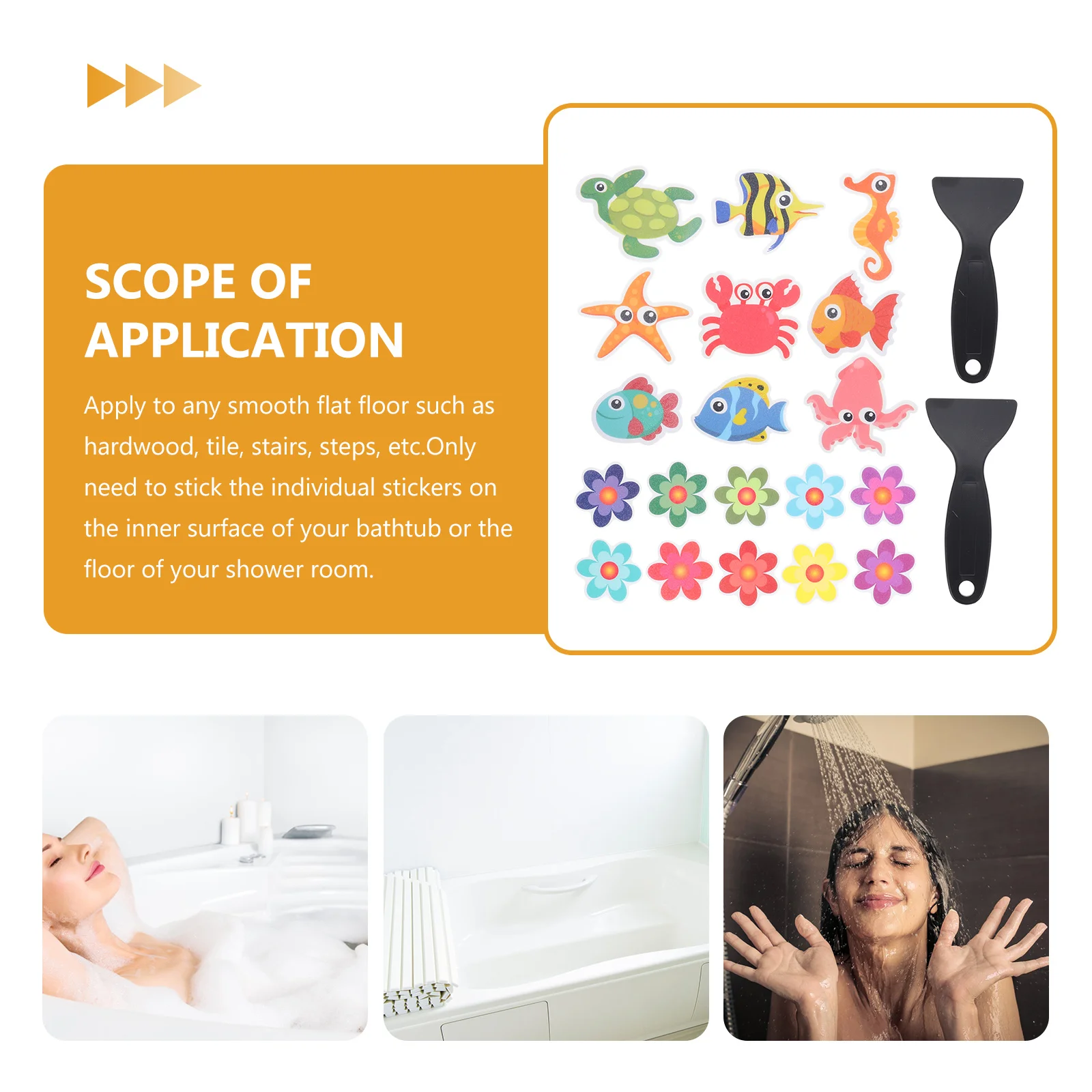 

Bath Non Slip Stickers for Shower Adhesive Strips Colorful Peva Anti Skid Tape