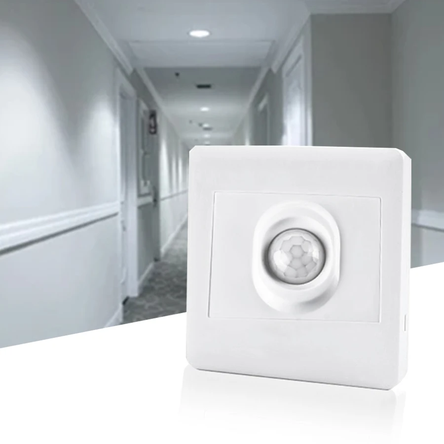 RIR Motion Sensor Light Switch AC 110V 220V Human Body Infrared Detector Auto On Off  86 Type Recessed For Corridor Staircase