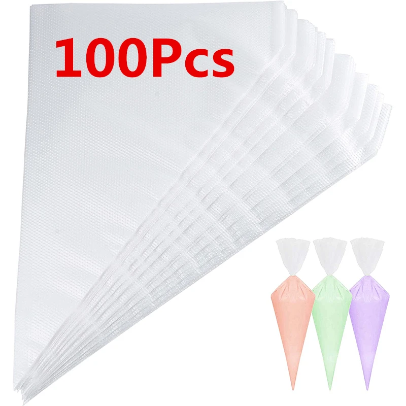 LMETJMA 100 Pcs Piping Bags Upgraded Anti-Burst Disposable Icing Piping Pastry Bags For All Size Tips and Couples JT128