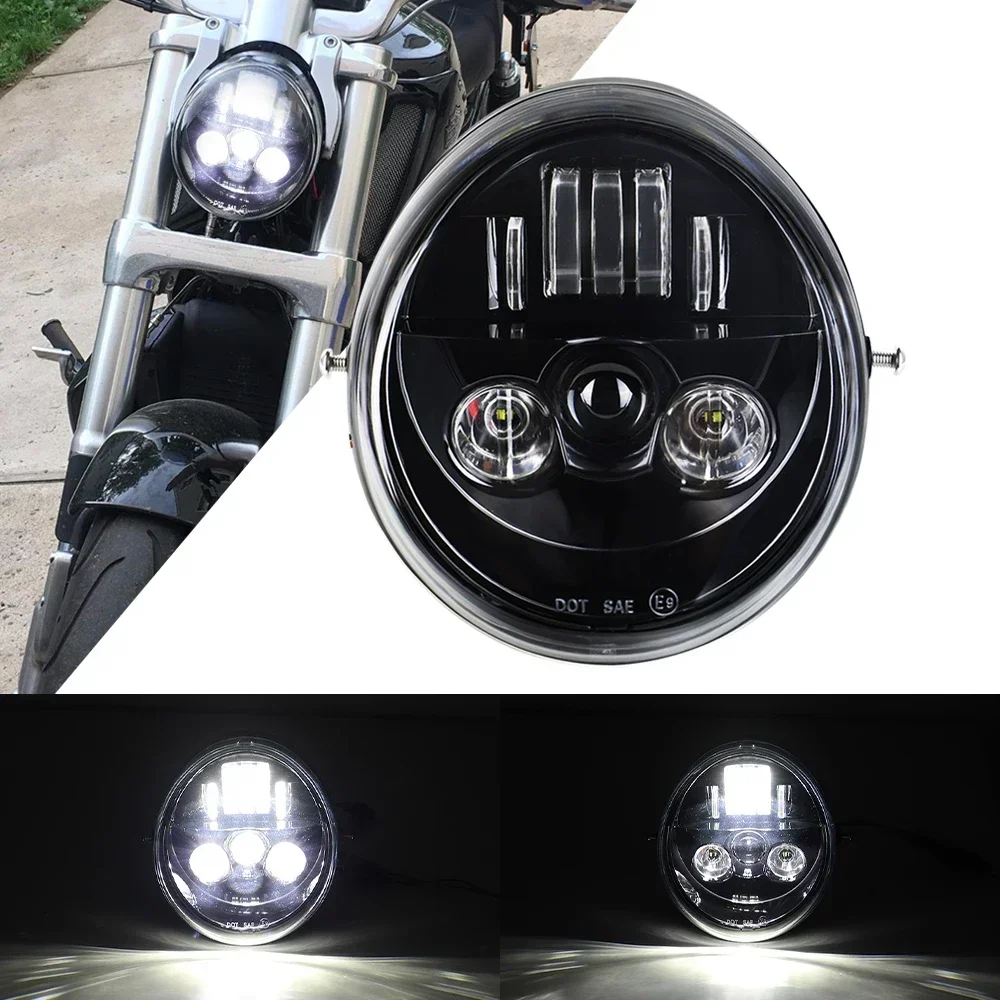 

For V Rod VRSCF VRSC VRSCR 2002-2017 60W Vrod LED Front Headlight HI/Low Beam Motorcycle Headlamp