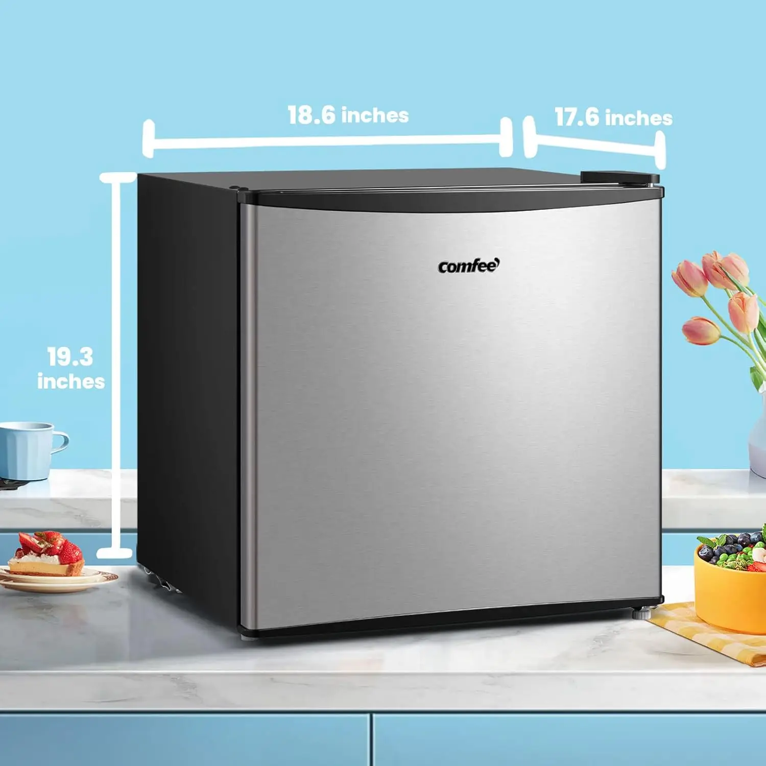 1.7 Cubic Feet All Refrigerator Flawless Appearance/Energy Saving/Adjustale Legs/Adjustable Thermostats for home/dorm/garage