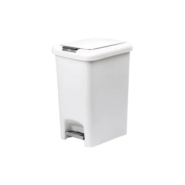 

Мусорное ведро Slim Step & Push объемом 6,5 л - с двойным отверстием, гладкой матовой отделкой, из прочного пластика (9,5'x7'x11,5') - белое