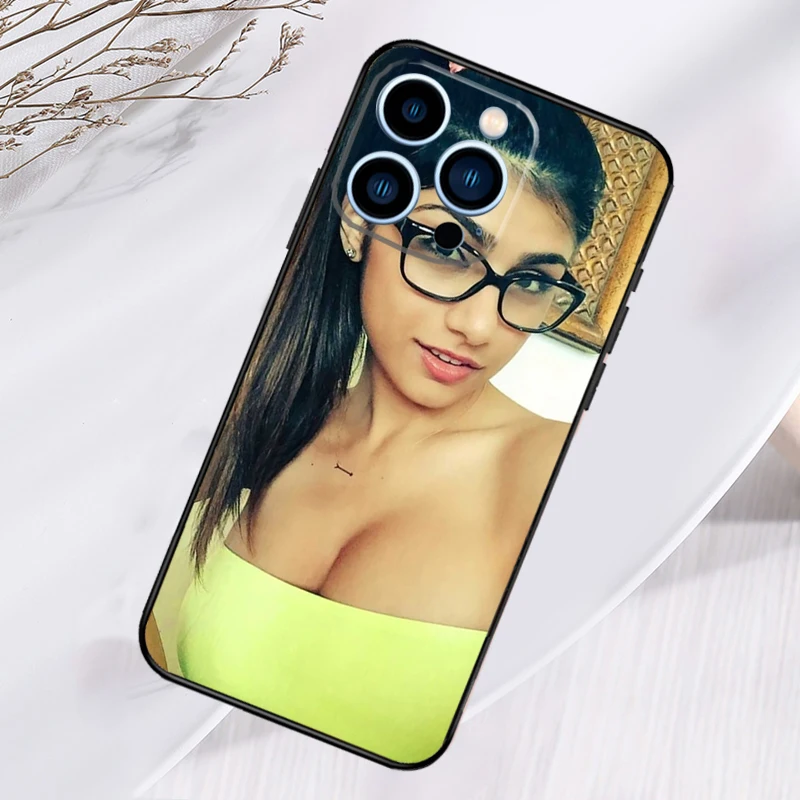 Sexy Beauty Girl Mia Khalifa Fundas For iPhone 13 14 15 16 Pro Max X XR XS Max Plus 12 Mini Case For iPhone 11 Pro Max Cover