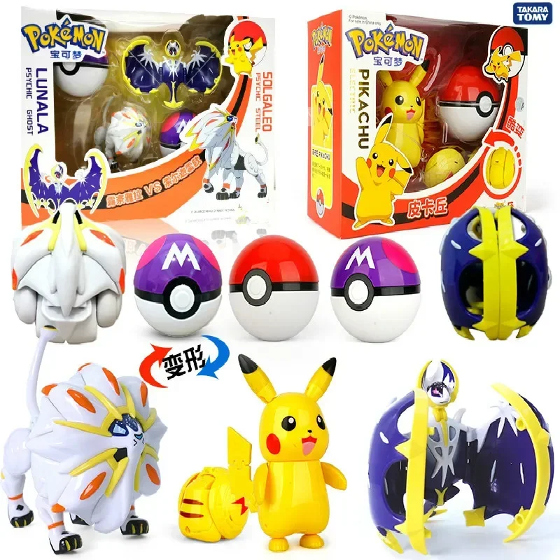 Anime Kawaii Takara Tomy Pokemon Pikachu Solgaleo Lunala Mewtwo Venusaur Lunala Blastoise Toys Action Figures Toys for Children