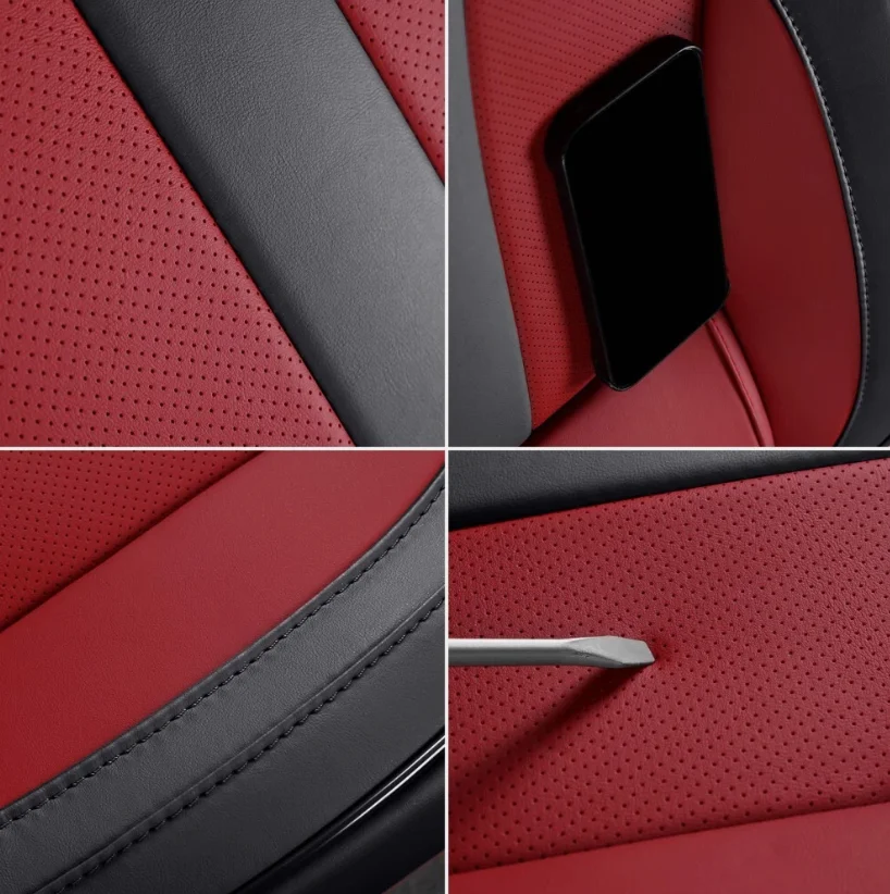 Leather Car Seat Cover Set Front and Rear Automobile Seat Covers PU Seat Protectors Full Set for Jeep Wrangler JK JL 2007-2023