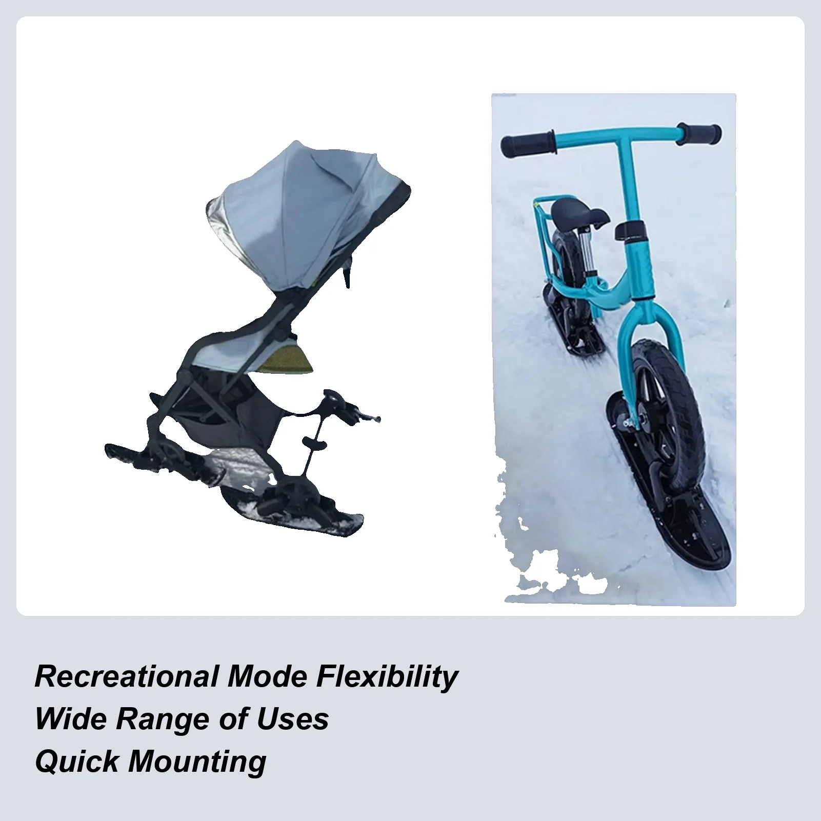 

Лыжные сани для скутера 2 в 1, коляски для скутеров, колеса, лыжные сани, планер, лыжное крепление для родителей, спорт, кемпинг, бег