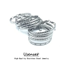USENSET Stainless Steel Bangles For Women Snake Bracelet 6MM Torques Jewelry Bracelets Gifts For Girls