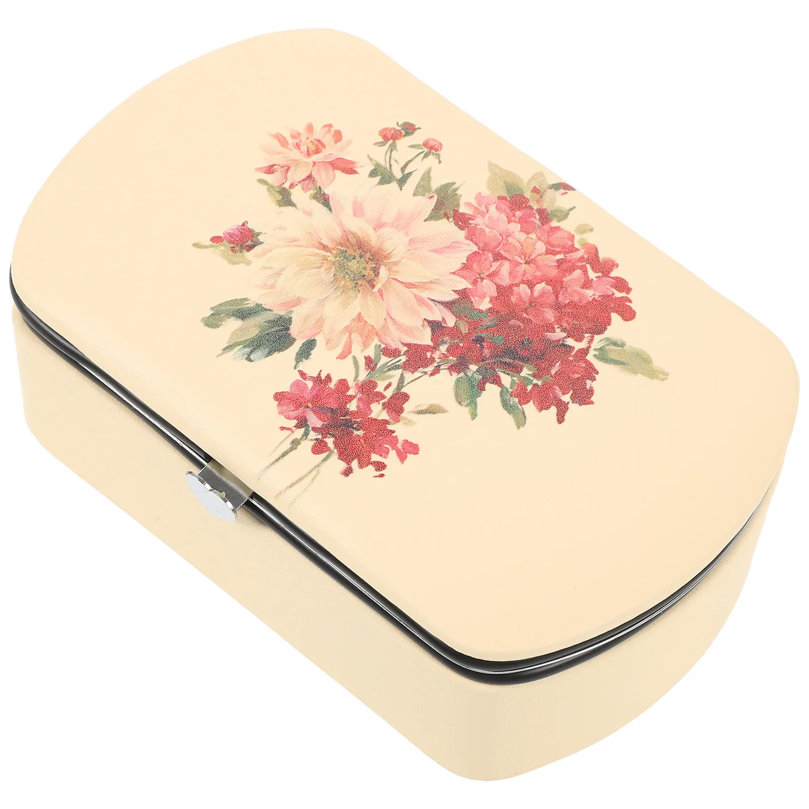 

Jewelry Box Organizer for Travel Small Compact Lightweight PU Case with Compartments for Earrings Rings Necklaces