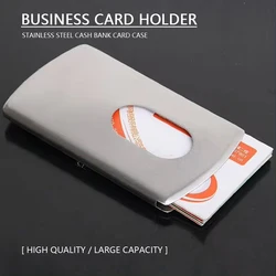 Business Card Holder Stainless Steel Cash Bank Card Case Hand Brushed Metal ID Name Card Case for Men Women Office Supplies