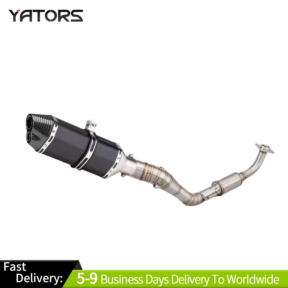 

YATORS Motorcycle Exhaust For Yamaha NMAX125 NMAX155 Slip-on Front Link Pipe Exhaust Mufflers Full System