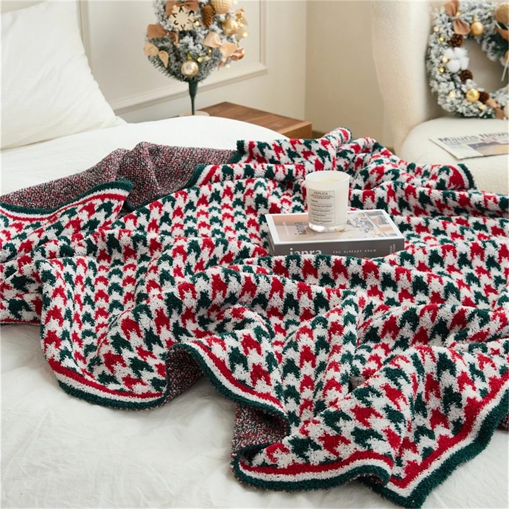 Knitted Blanket Portable Sofa Blankets For Beds Portable Office Napping Travel Camping Throw Blanket Shawl Home Decor Christmas