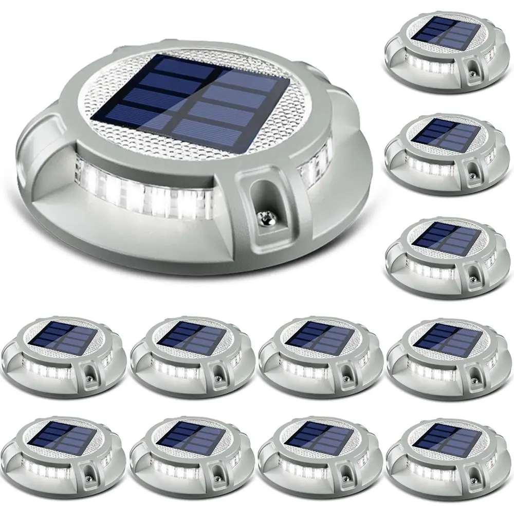 

40-LED Outdoor Driveway Lights, Waterproof Deck Markers, 12 Pack, White/Warm Light for Yard & Garden