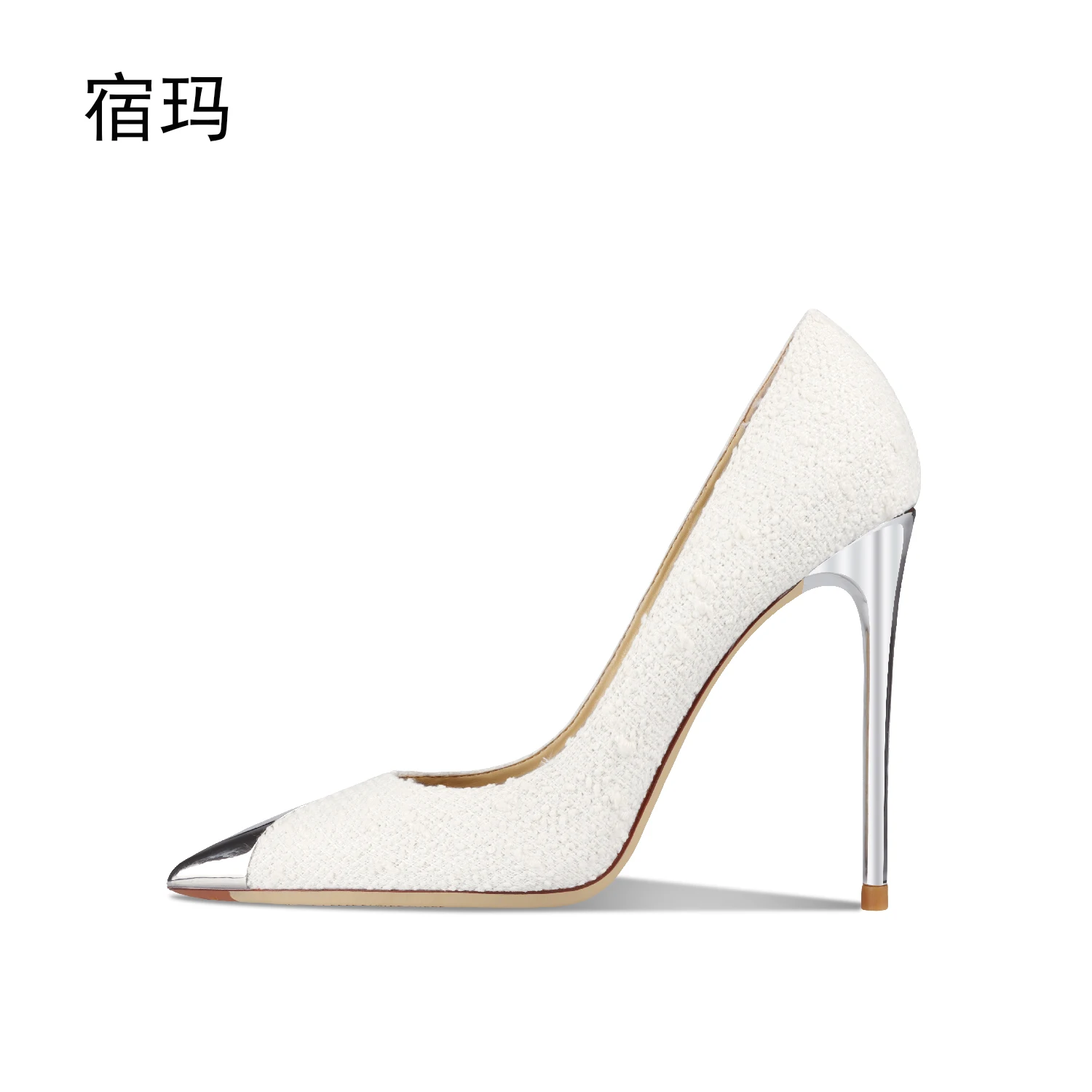 Women\'s Shoes 2024 Metal Decoration High Heels Casual OL Sexy Fashion Pumps Elegant Shoes Luxury Party Elegant Office Shoes 8cm