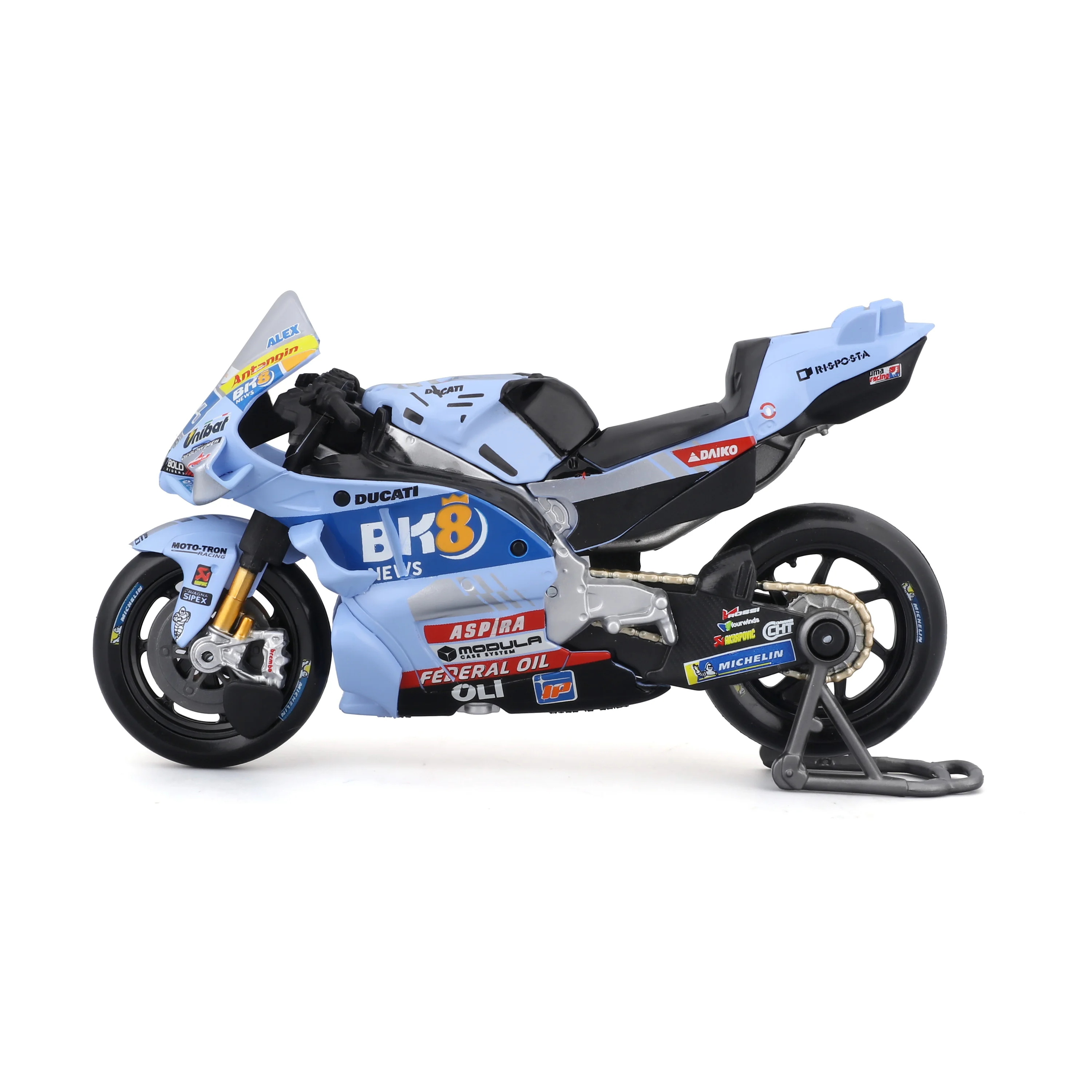 Maisto 1:18 # 73 Alex Marquez # 54 Giannantonio 2025 BK8 Gresini Racing Moto GP Motorradmodell aus Gusslegierung, Sammlerstück, Geschenk, Spielzeug – Detail 7