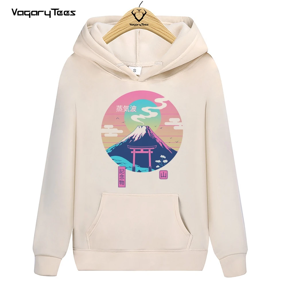 Newest Fashion Vintage Mount Fuji Graphic Fuji Wave Pullovers Classic Print Sweatshirt Hoodies Unisex Streetwear Tops