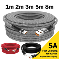 Extended 5-Meter Type-C USB Android 5A Super- Charging Cable Suitable For Huawei, Xiaomi, Vivo, And Leeco Phone Data Cable