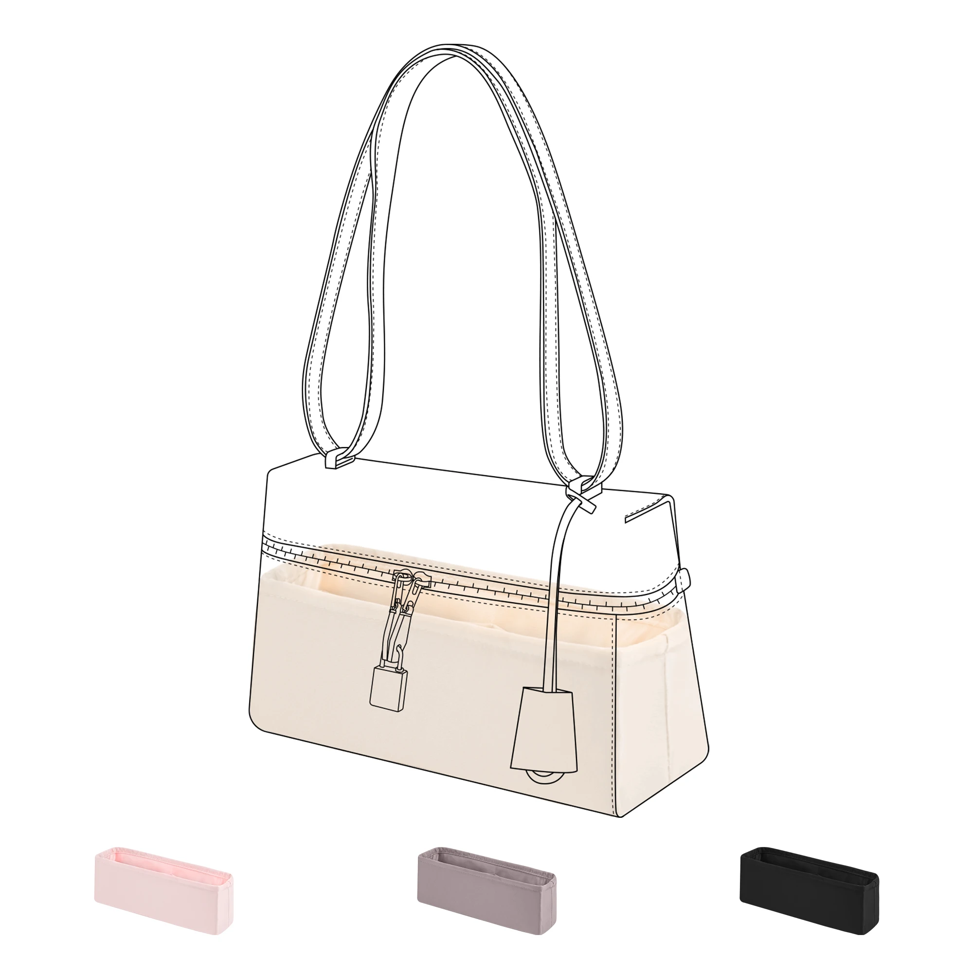 DGAZ Silk Purse Organizer Insert Fits Loro Piana Extra Bags，Silky Smooth Bag Organizer，Luxury Handbag & Tote Shaper