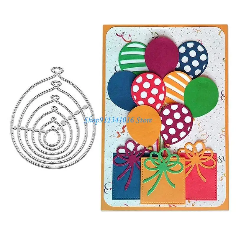 بالون قطع معدنية يموت Stencil DIY بها بنفسك ألبوم سكرابوكينغ ورقة بطاقة قالب قالب النقش الحرفية الديكور #5