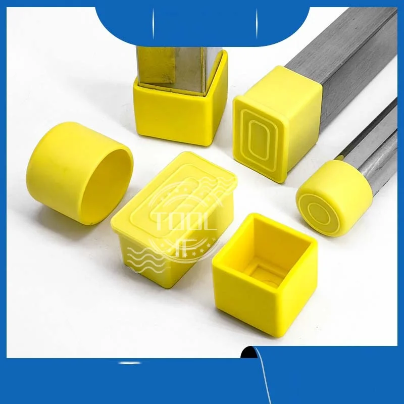 4 قطعة بولي كلوريد الفينيل الأصفر لينة أنبوب مطاط كم غطاء أنبوبي الجدول كرسي القدم عدم الانزلاق وسادة الغطاء الواقي 22-40 مللي متر ل ساقن مربعة/مستديرة #2