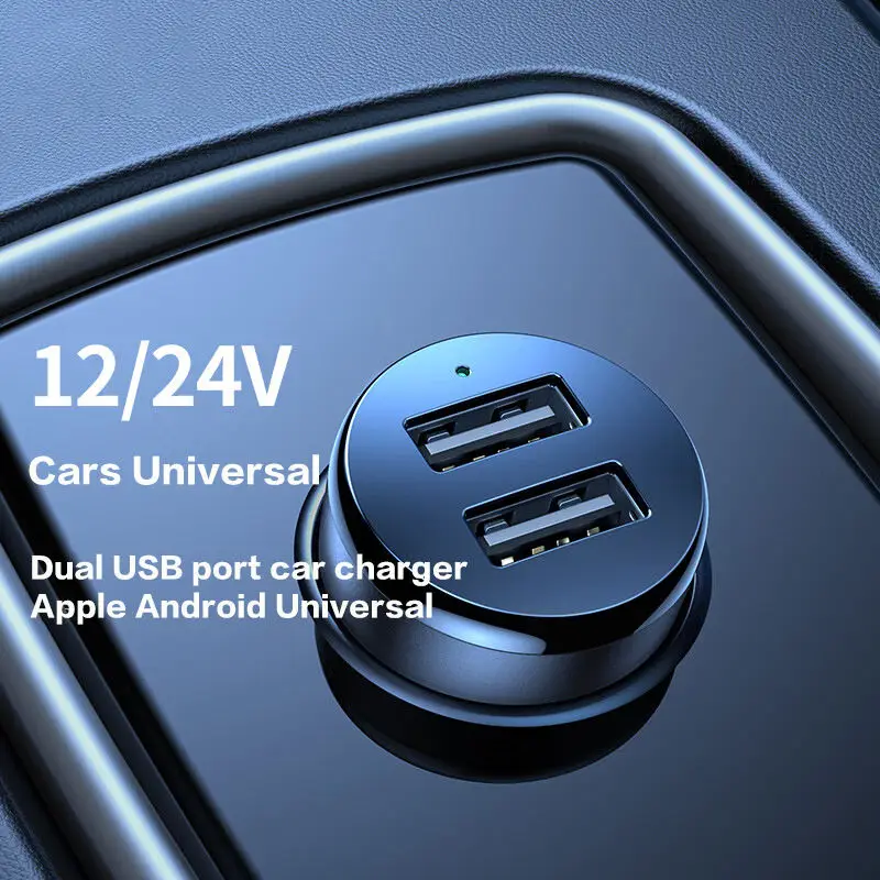 UGREEN Car Charger Adapter 5V/3.1A USB Car Charger Adapter Dual Port 12V USB Outlet Flush Fit for iPhone