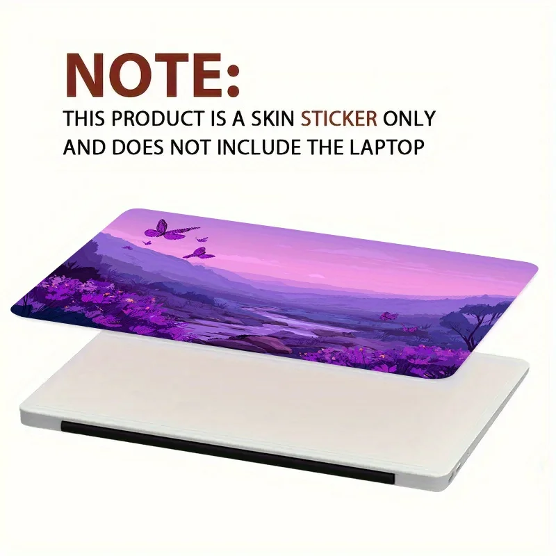 

2 наклейки на ноутбук с изображением фиолетовых бабочек - устойчивые к царапинам, легко устанавливаются, прочные защитные чехлы из ПВХ для HP, Dell, Lenovo, Apple
