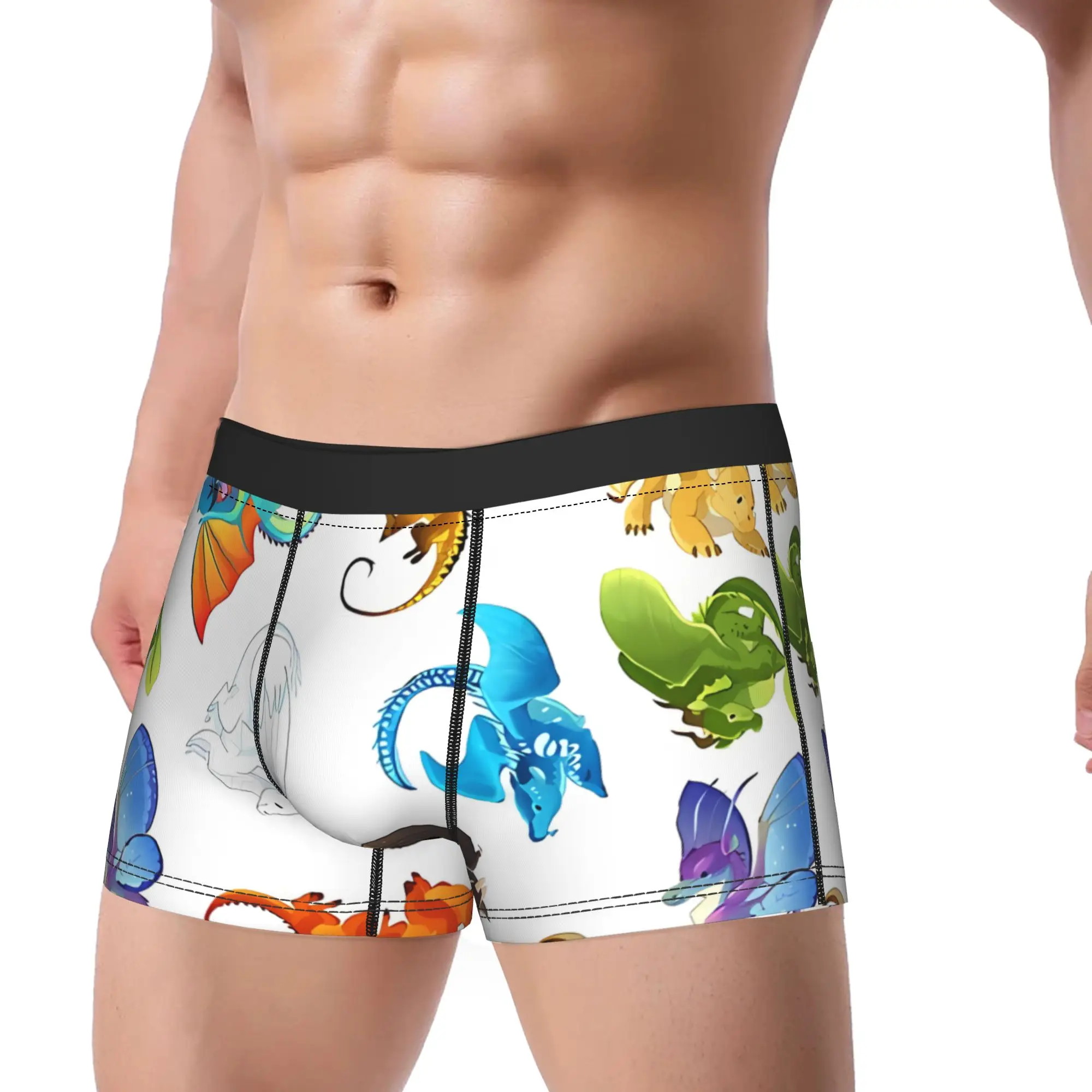 1piece Wings Of Fire Pattern  Underpants Breathbale Panties Male Underwear Print Shorts