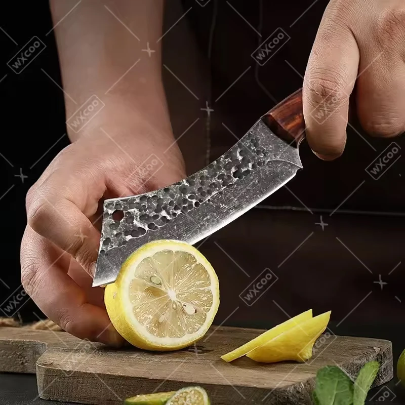 Multi-purpose Hand forged Butcher Knife Cleaver, Meat Cleaver Carving Knife Stainless Steel Kitchen Knife Poultry Scissors