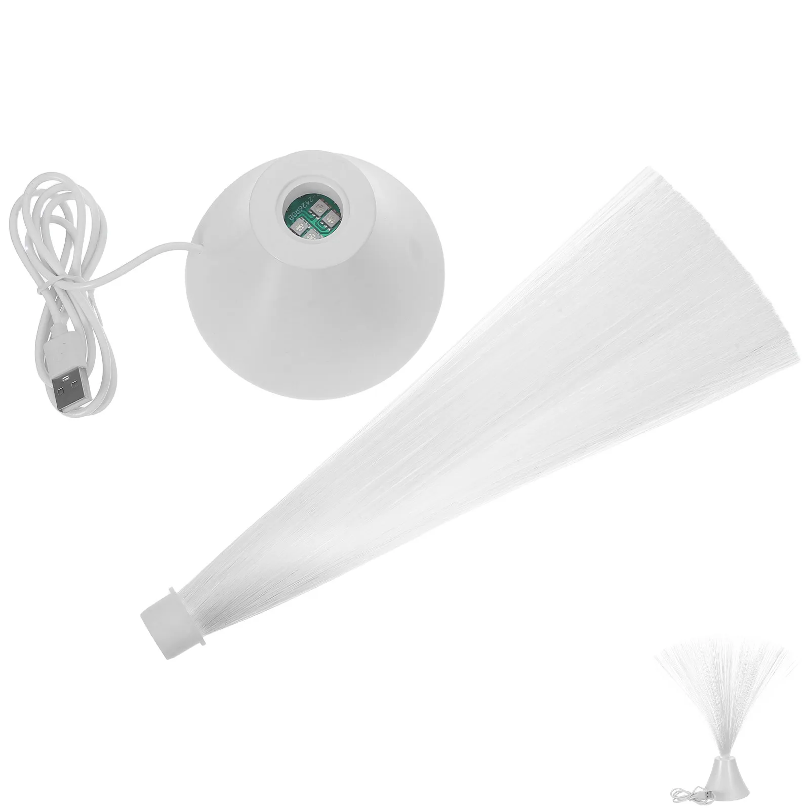 Color Changing Fiber Optic Lamp USB Night Light Sky Effect Calming Ambient Light for Desk Bedside Table Decor Sensory