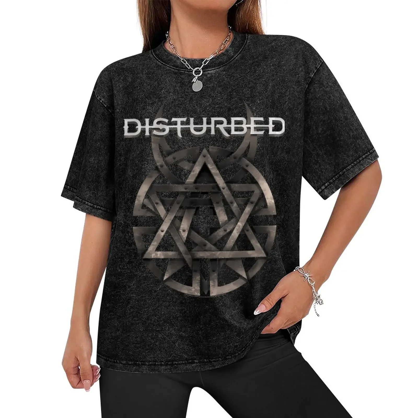 Disturbed Logo T-Shirt plus sizes shirts graphic tees shirts men