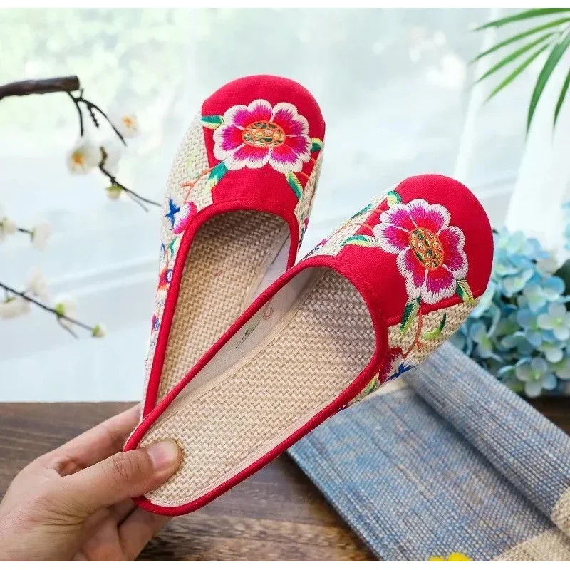 CySlippers Scarpe da donna per donna Moda Casual Ricamo vintage Stile etnico Streetwear Stile cinese Estate Harajuku