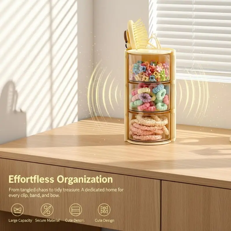 Rotatable Hair Accessories Organizer description 1