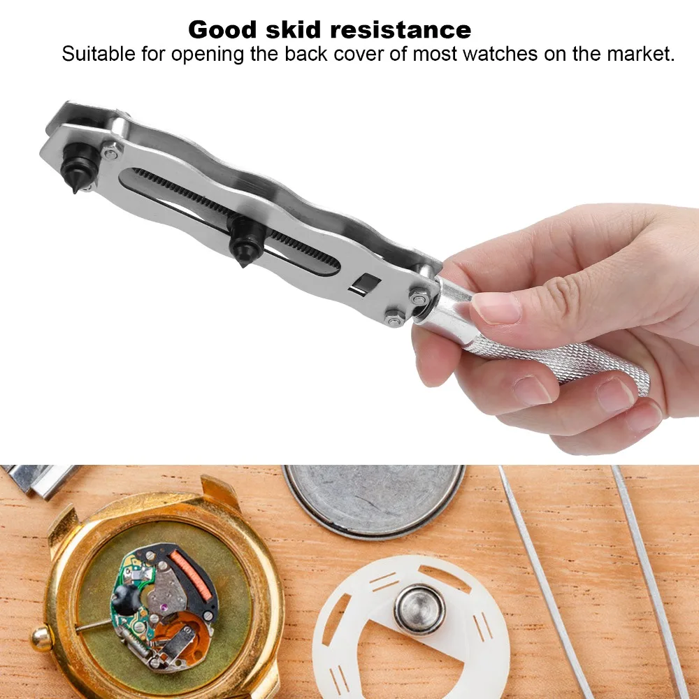 All steel material Watch Case Opener Extended lengthened 10 replaceable claws Watch Back Remover Two claw design
