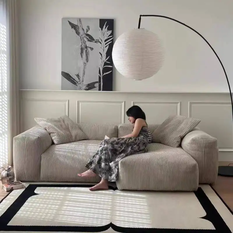 

Modern Gray Living Room Sofas Designer Italian Curved Floor Sofa Living Room Corner Boneless Banken Woonkamer Furniture For Home