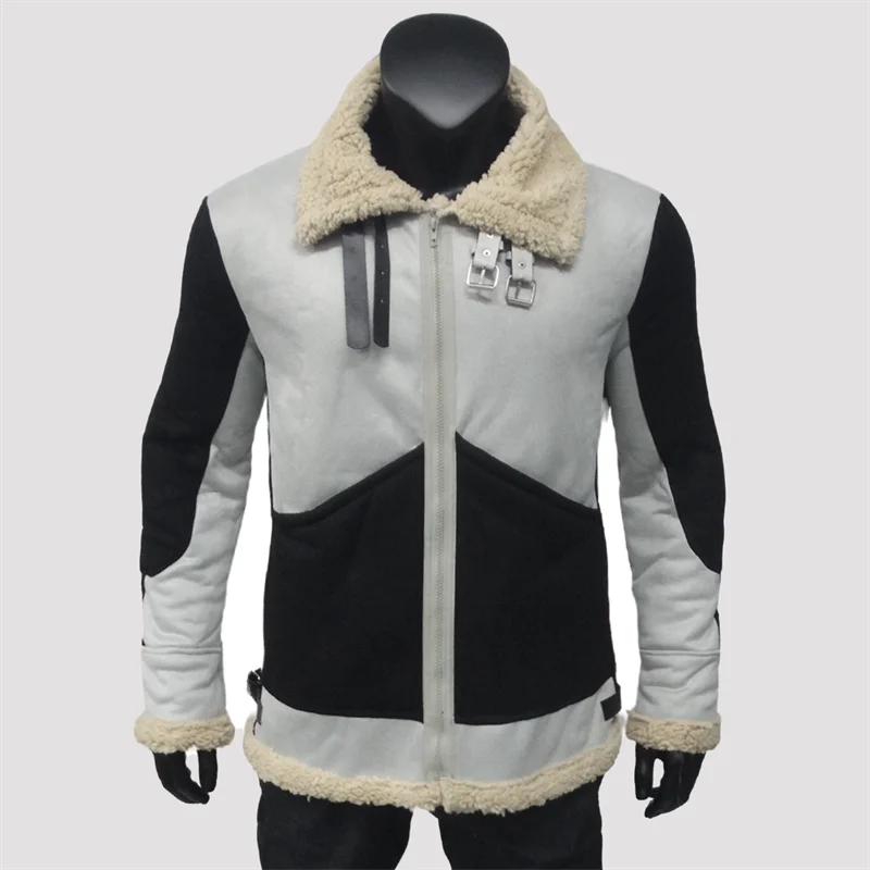 

New Fashion Men's Fleece Jacket Turn Down Fur Collar Thick Coats Thicken Warm Outwear Male Winter Streetwear Warm Cotton