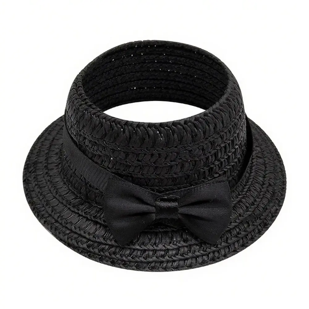 Mode 10,5 cm Strohhut Kamera Sitzen BOGEN Stylebow Puppen Zubehör Cosplay Requisiten Party Stil Leere Top Hut Puppe Dressing