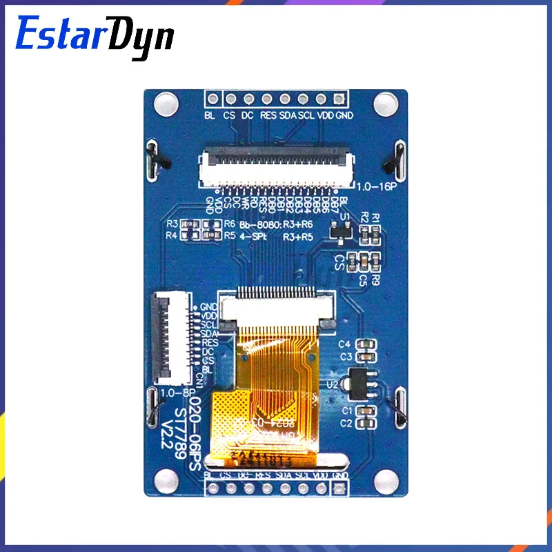 Estardyn‌ 2.0 Inch 240x320 Full Color TFT LCD Display Module with ST7789 Controller, SPI/Parallel Interface