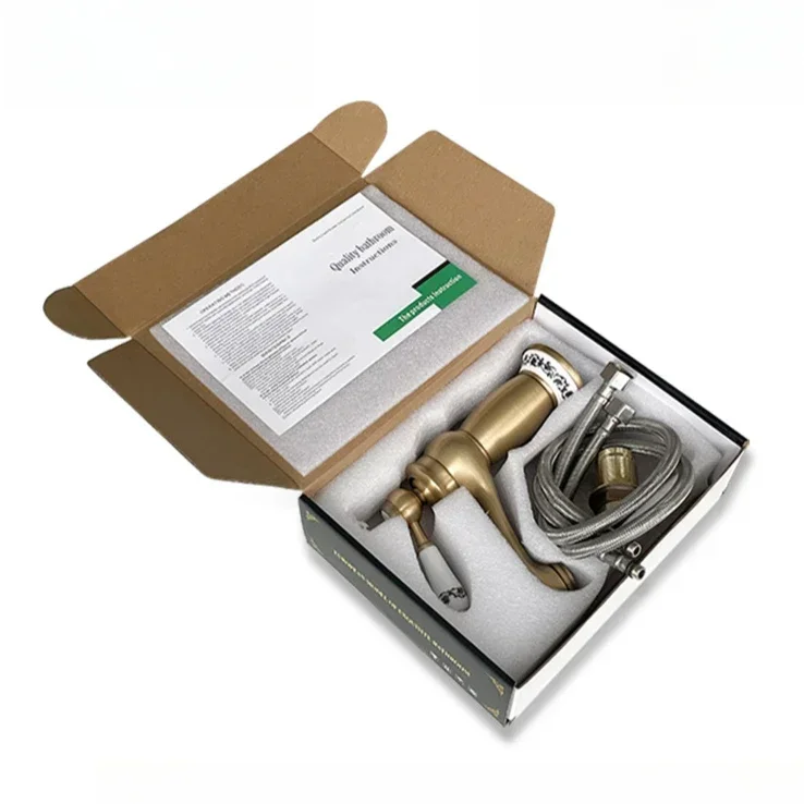 Antique All-copper Basin Faucet Toilet Bathroom Cabinet Under Counter Basin Hot and Cold Splash-proof Faucet