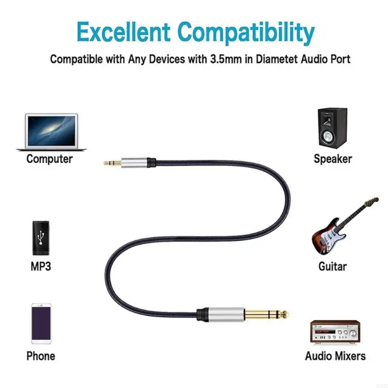 HX5C Стереокабель 1/8–1/4, музыкальный кабель TRS 3,5 мм — 6,35 мм, шнур для гитары и штекера