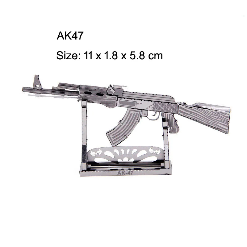 MIni 3D Metal puzzle Guns Jigsaw Model AK-47 Barrett Beretta G36 Colorful Puzzle Educational Toys Military Puzzles for Adults