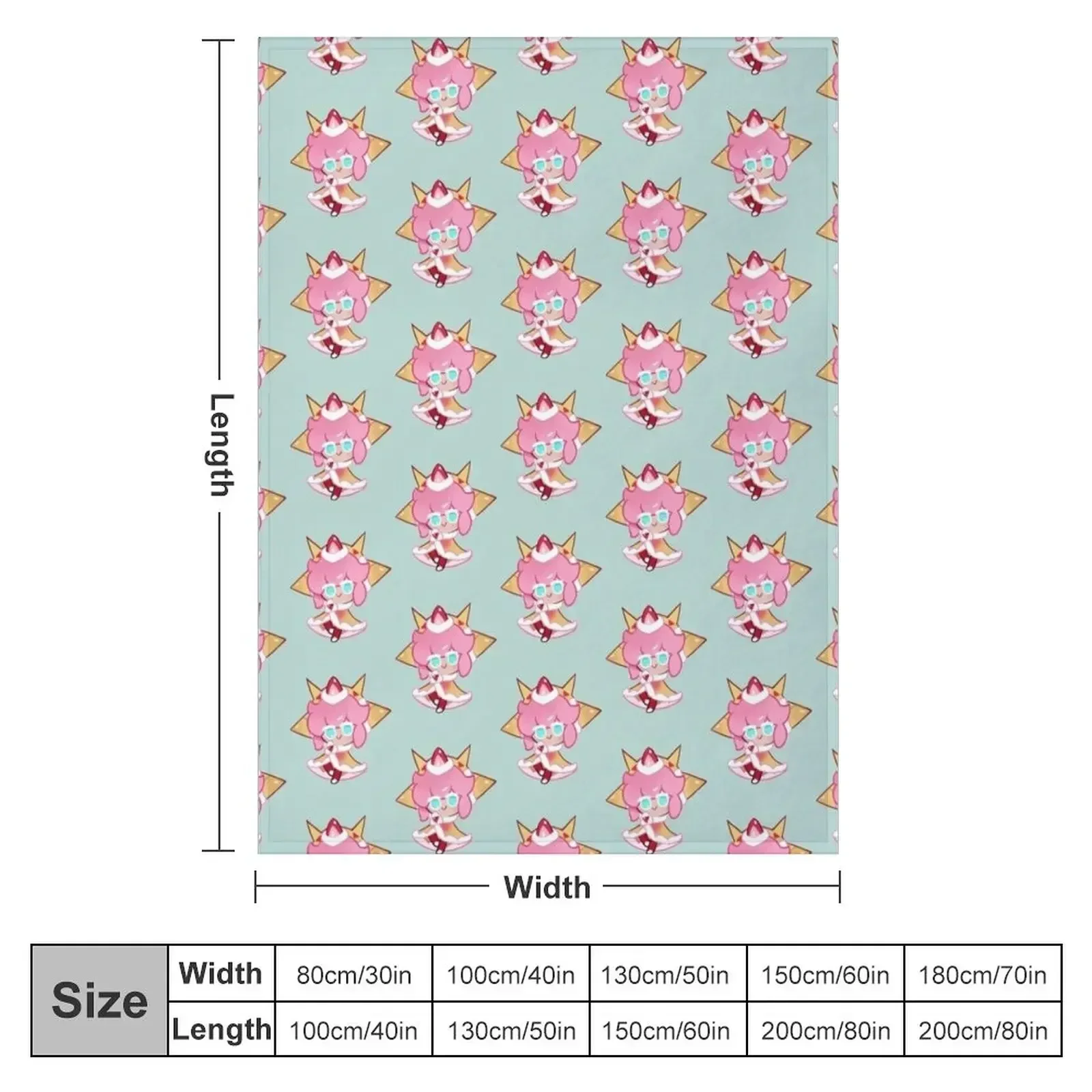 Strawberry Crepe Cookie! Cookie Run Kingdom Throw Blanket