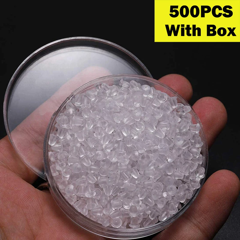 500pcs/lot Rubber Earring Back Silicone Round Ear Plug Blocked Caps Earrings Back Stoppers For DIY Parts Jewelry Findings Making