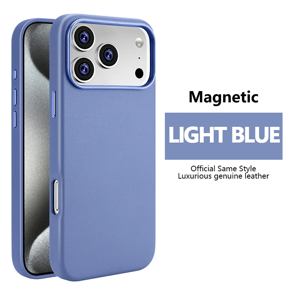 Magnetische PU-Leder-Handyhülle für iPhone 18 17 Pro Max 16 15 14 Plus 13 Air für MagSafe Kabelloses Laden Stoßfeste Abdeckung