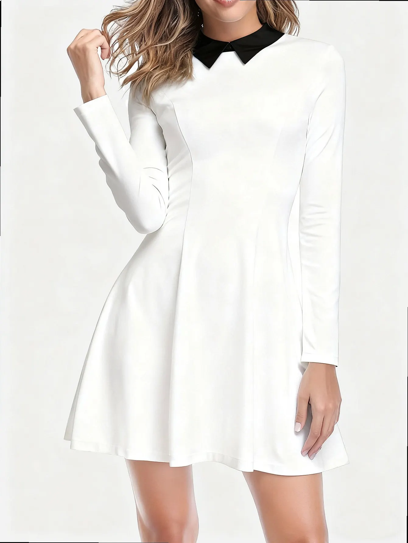 Elegant Long Sleeve Dress Women Vintage Black Slim Fit Flowy Midi Dresses Spring Summer Casual view 6