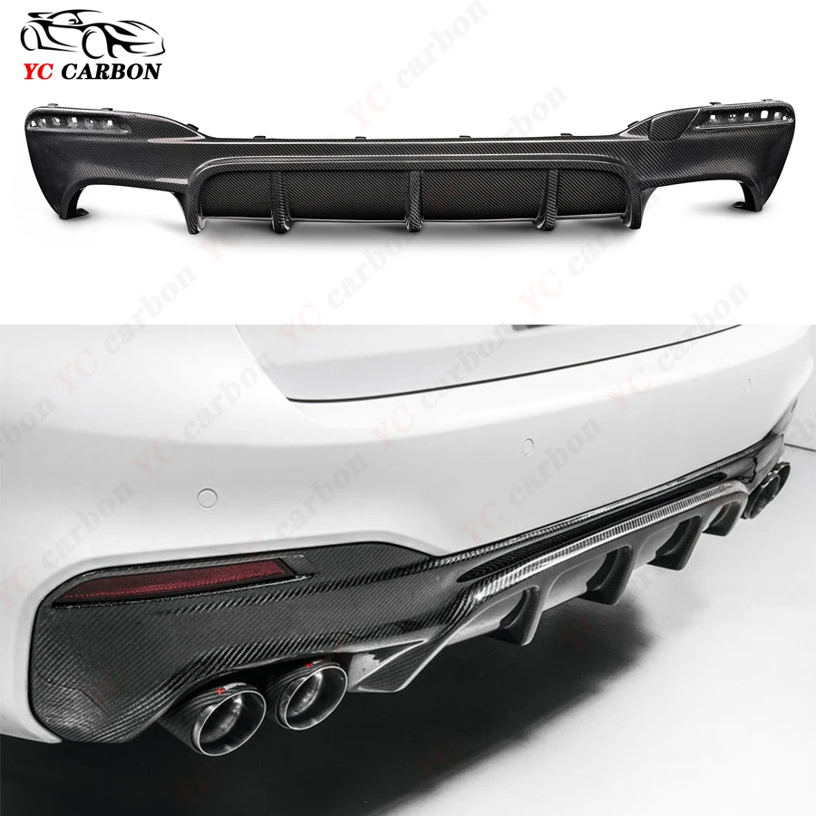 For BMW 5 Series M5 F90 G30 G38 540i 530i Sports FD Style Carbon Fiber Rear Lip Diffuser Back Bumper Spoiler Separator Body Kit