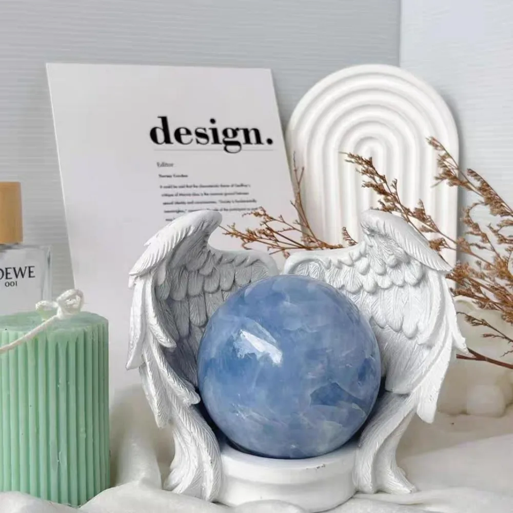 Natural Celestite Crystal Ball Carefully Polished By Hand Smooth Surface There Are Three Random Different Colors Home Decoration