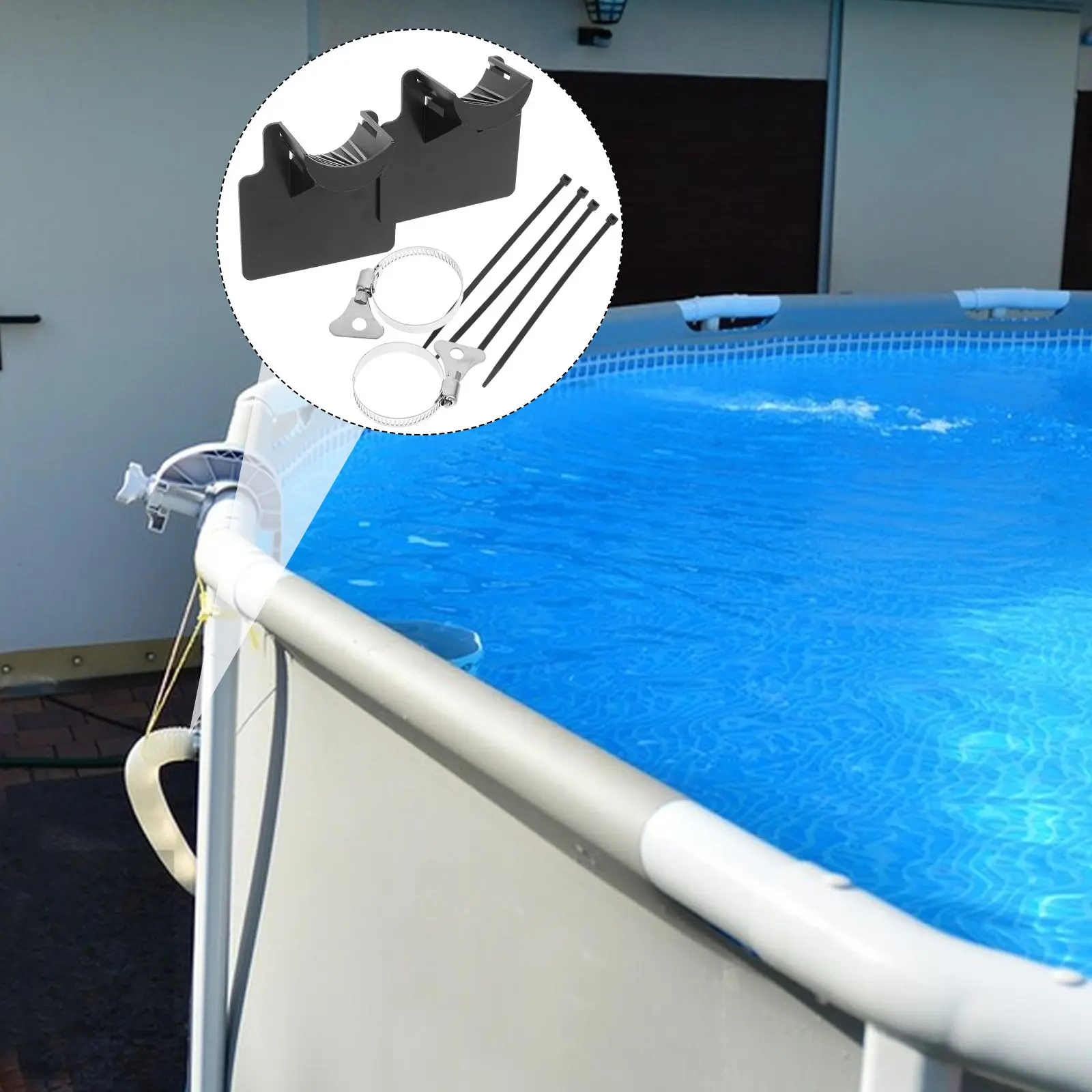 2Pcs Compact Pool Hose Bracket for Garden, Spa & Tub – Prevent Twisting, Extend Hose Lifespan, Strong Support Stand