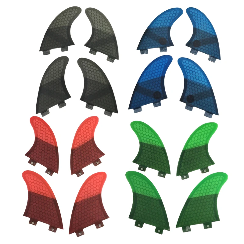 

UPSURF FCS Surfboard Fins UK2.1 Quad Fins Set Honeycomb Fibrer Surf Fins Double Tabs Surfing Stabilizers Quad Fins 4pcs/set