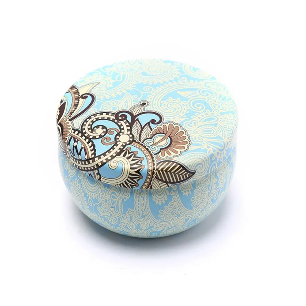 Durable Tin Tin Can Retro Floral Storing Sweets Tea Storage Box 4oz Candy Gift Case